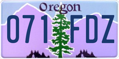 OR license plate 071FDZ