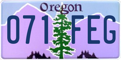 OR license plate 071FEG