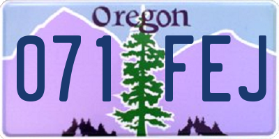 OR license plate 071FEJ