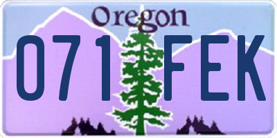 OR license plate 071FEK