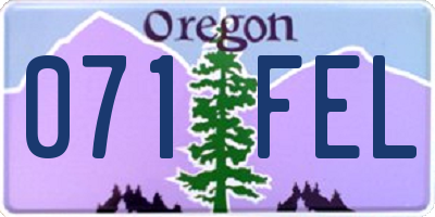OR license plate 071FEL