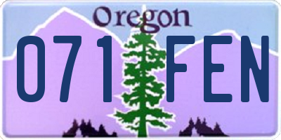 OR license plate 071FEN