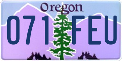 OR license plate 071FEU
