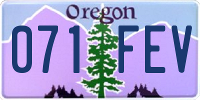 OR license plate 071FEV