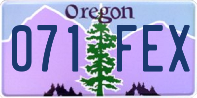 OR license plate 071FEX