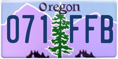 OR license plate 071FFB