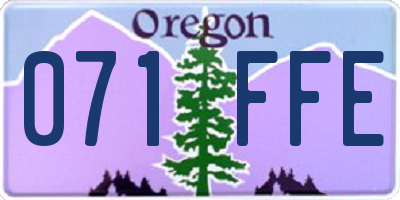 OR license plate 071FFE