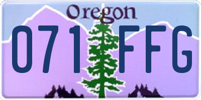 OR license plate 071FFG