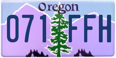 OR license plate 071FFH