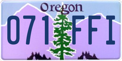OR license plate 071FFI