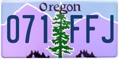 OR license plate 071FFJ