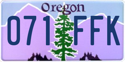 OR license plate 071FFK