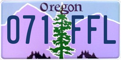 OR license plate 071FFL