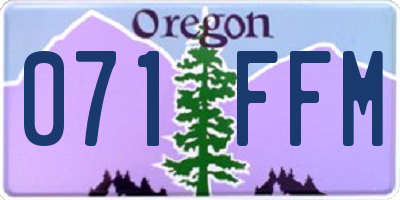 OR license plate 071FFM