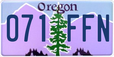 OR license plate 071FFN