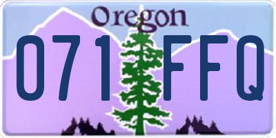 OR license plate 071FFQ