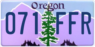 OR license plate 071FFR