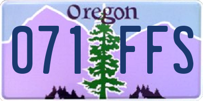 OR license plate 071FFS