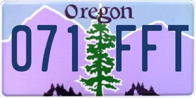 OR license plate 071FFT