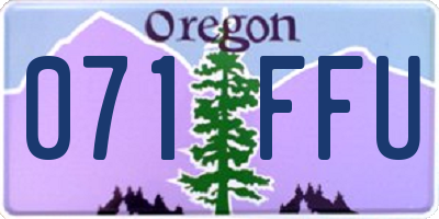 OR license plate 071FFU