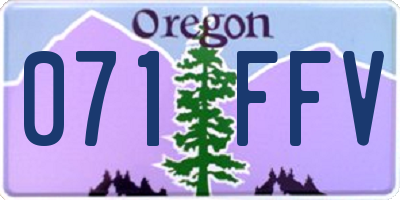 OR license plate 071FFV