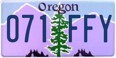 OR license plate 071FFY