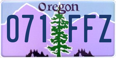 OR license plate 071FFZ