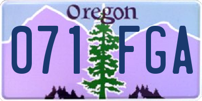 OR license plate 071FGA