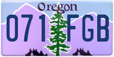 OR license plate 071FGB