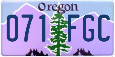 OR license plate 071FGC