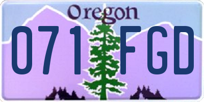 OR license plate 071FGD
