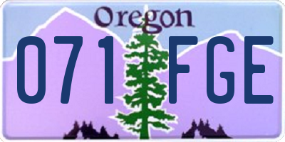 OR license plate 071FGE