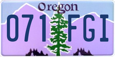 OR license plate 071FGI
