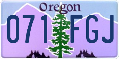 OR license plate 071FGJ