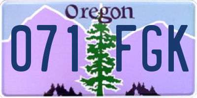 OR license plate 071FGK