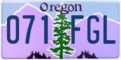 OR license plate 071FGL