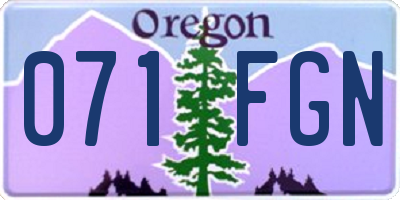 OR license plate 071FGN