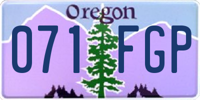 OR license plate 071FGP