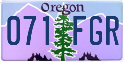 OR license plate 071FGR