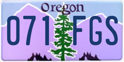 OR license plate 071FGS