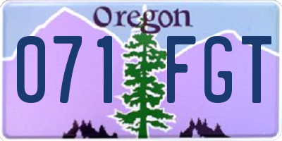 OR license plate 071FGT