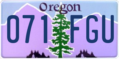 OR license plate 071FGU