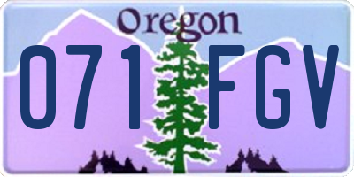 OR license plate 071FGV
