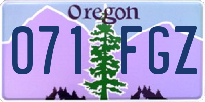 OR license plate 071FGZ