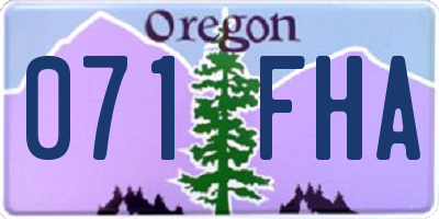 OR license plate 071FHA