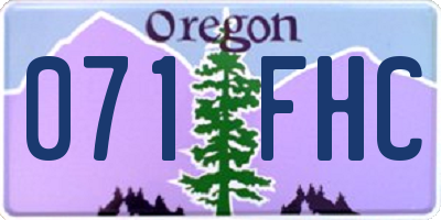 OR license plate 071FHC