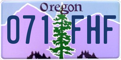 OR license plate 071FHF