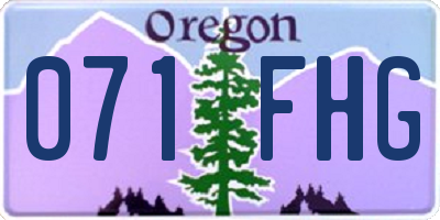 OR license plate 071FHG