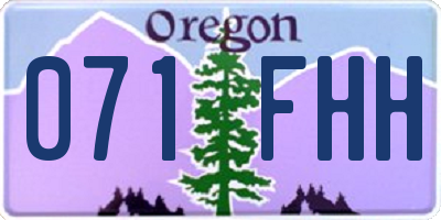 OR license plate 071FHH