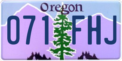 OR license plate 071FHJ